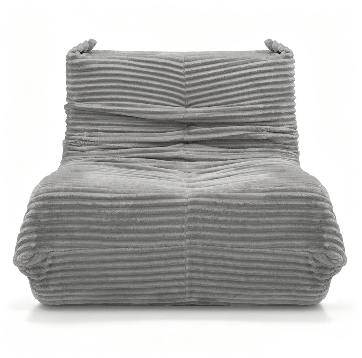 Puluomis - Zitzak sofa comfortabel - Flanel - eendelige spons - 90x100x69cm - Lichtgrijs - met zijzakken - kan met gekruiste benen zitten