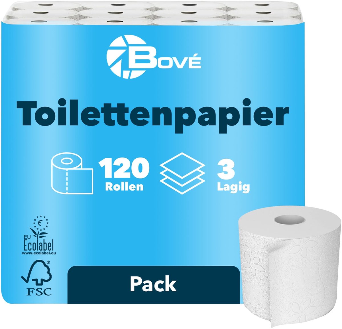 Elzusha - Toiletpapier 3-laags - 120 Rollen, 125 Vel per Rol - Wit Cellulose