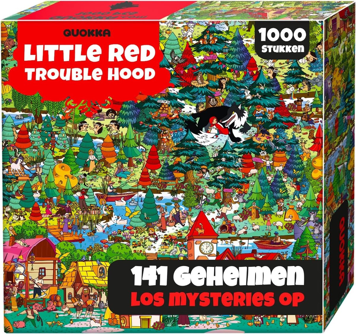 Legpuzzel 1000 Stukjes - Roodkapje - 80 x 60 cm - Fantasie Puzzel met Geheime Opdrachten en Audioverhaal - Voor Volwassenen