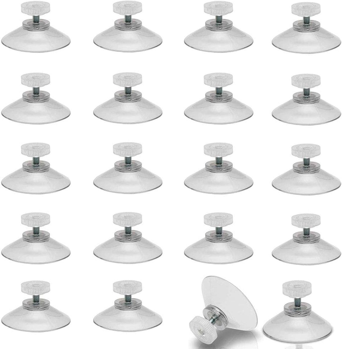 Zuignappen met Kartelmoer - Transparant - Ø 40 mm - PVC Zuignaphouders voor Gladde Oppervlakken - Voor Decoratie en Gebruik in Huis