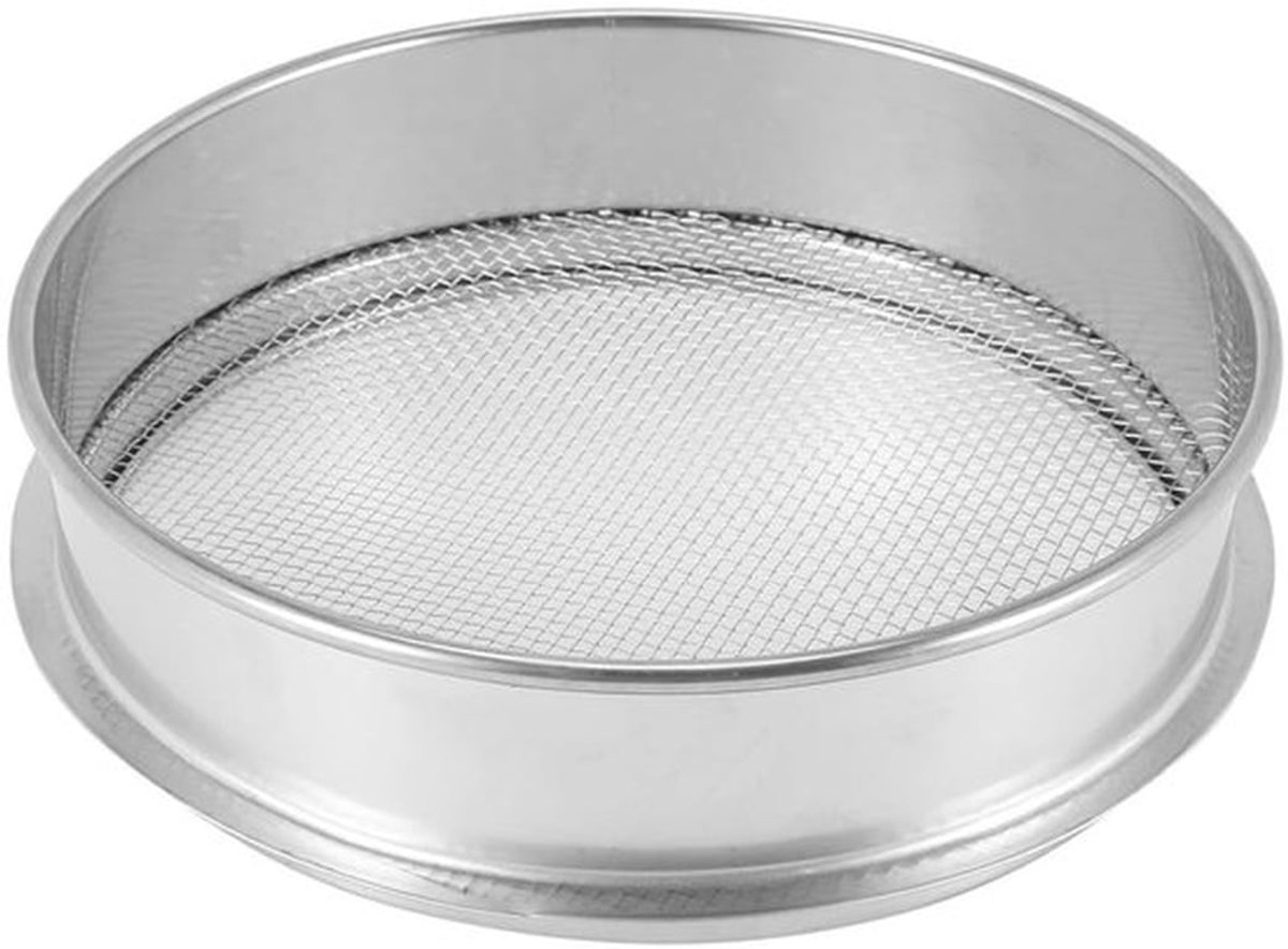 Tuinzeef 20cm Corrosiebestendig - Roestvrij Staal 304 - Zware Grondzeef - 3mm Gaasscherm - Voor Compost/Zand - Versterkt Frame - Zeef