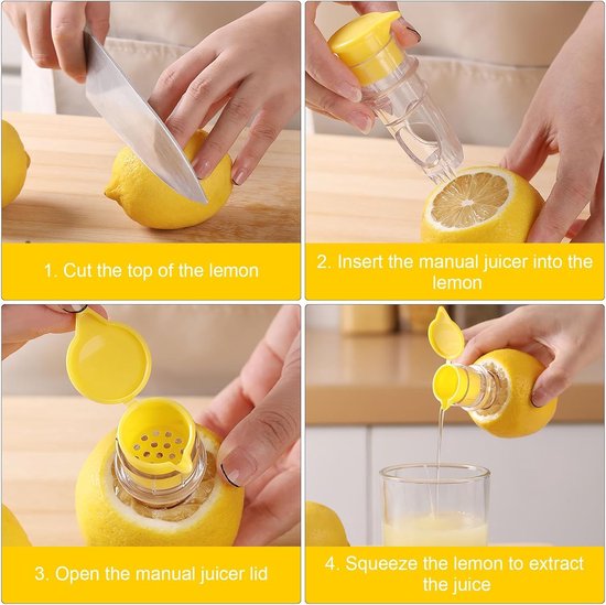 Handmatige citruspers set van 2 stuks en 1 kleine roestvrijstalen citrusjuicer, ideaal voor citroenen, limoenen en sinaasappels persen — afbeelding 3