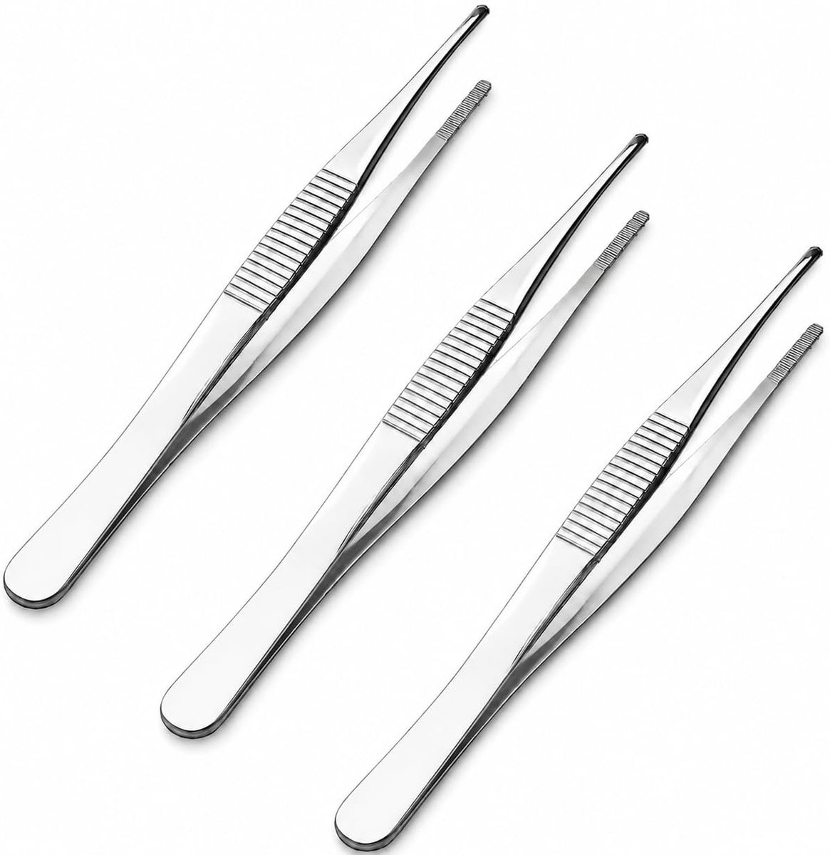 3 stuks 14 cm 304 naaimachine pincetten set met getande rechte punten voor naaien - nauwkeurig gereedschap als precisiepincet - anatomische pincet en accessoires voor handwerkprojecten