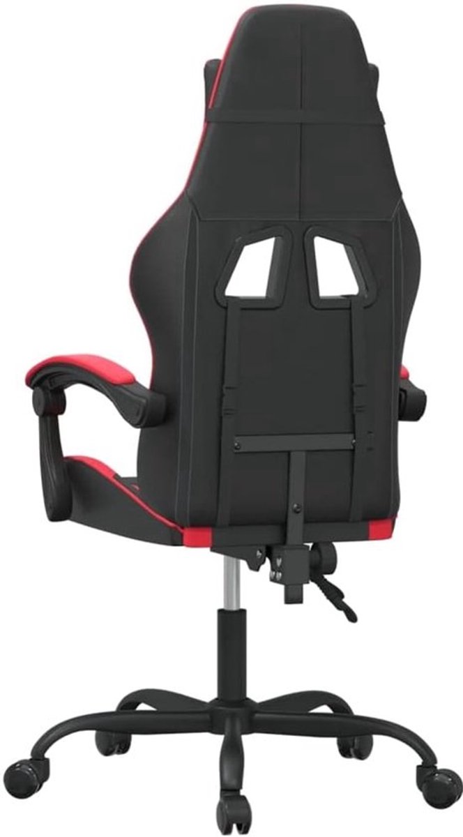 Gaming Stoel - Comfortabele Fauteuil - Comfortabel Zitten - Verstelbare Rugleuning - 57.5 cm Breed - Zwart Rood — afbeelding 3