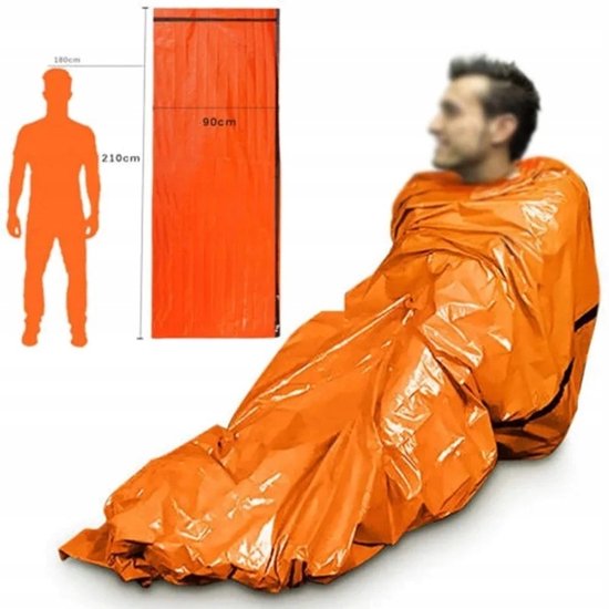 Nood Slaapzak XL - Thermisch, Waterdicht Survival Deken — afbeelding 4