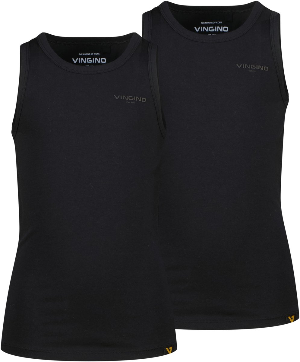 Vingino Boys Tank 2 Pack Ondergoed & Nachtkleding Jongens - Zwart - Maat 110/116