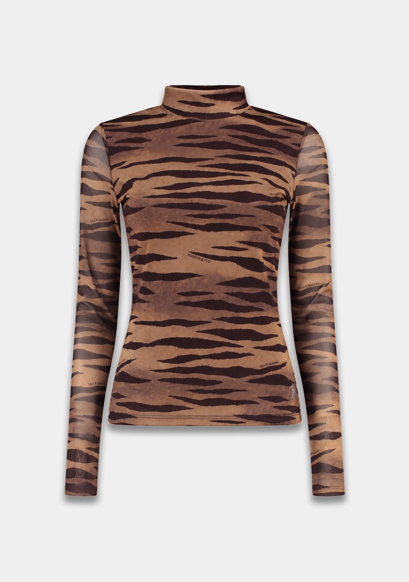 Harper & Yve T-shirt Jane Ls Aw6t505 1300 Untamed Tiger Dames Maat - XL