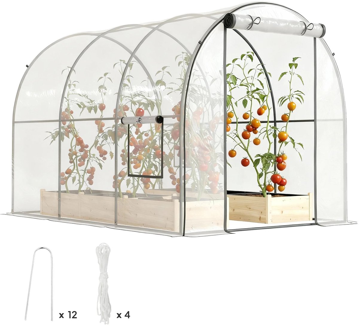 Chelsey-store - Kas - Moestuin – Kweekkas – Kweektent – Foliekas - Veelzijdig gebruik - Transparant - 3 x 2 x 2 m