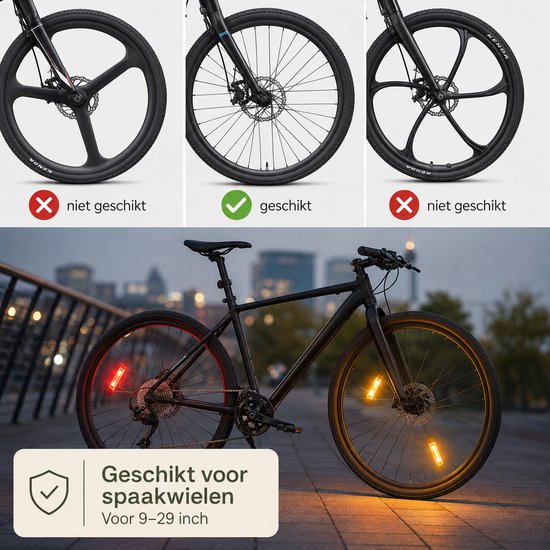 BOTC Spaakverlichting Fiets - Fiets reflecterende bladen - 7 Kleuren - Fietslamp USB Oplaadbaar - Spaakverlichting met bewegingssensor - 1 Stuk van BOTC — afbeelding 5