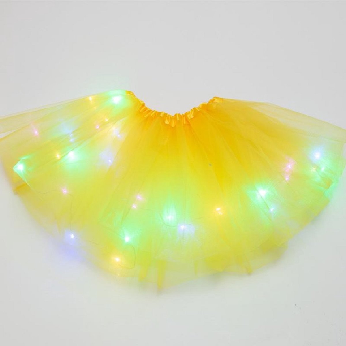 Wantohave Lichtgevend Tutu Rokje Mini Meisjes - Geel - RGB Verlichting - One Size - 3 t/m 8 Jaar
