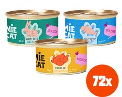 Tommie the Cat - kattenvoer natvoer - 72 stuks - verse mousse mix - hoog eiwit/sterilized - voordeel verpakking - 85 gram per stuk - zonder suiker en graanvrij
