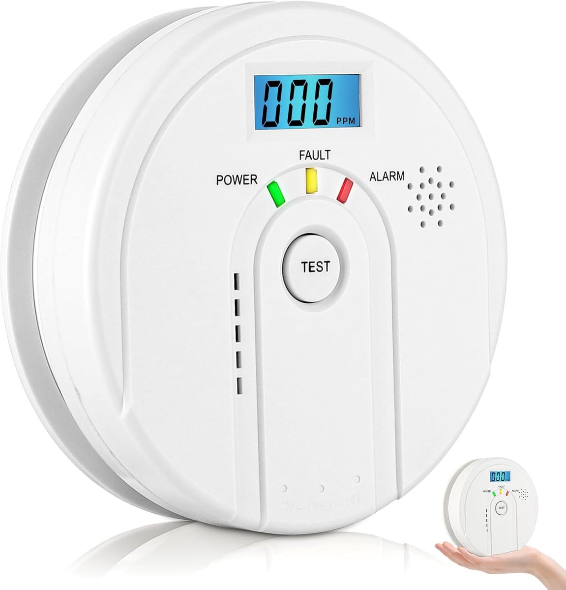 KZQ Koolmonoxidemelder - Batterij Gevoed - Met Lcd Display - 85db Alarm - Voldoet Aan En50291 - Geschikt Voor Thuisveiligheid - Zonder Aa Batterij - 1 Stuk