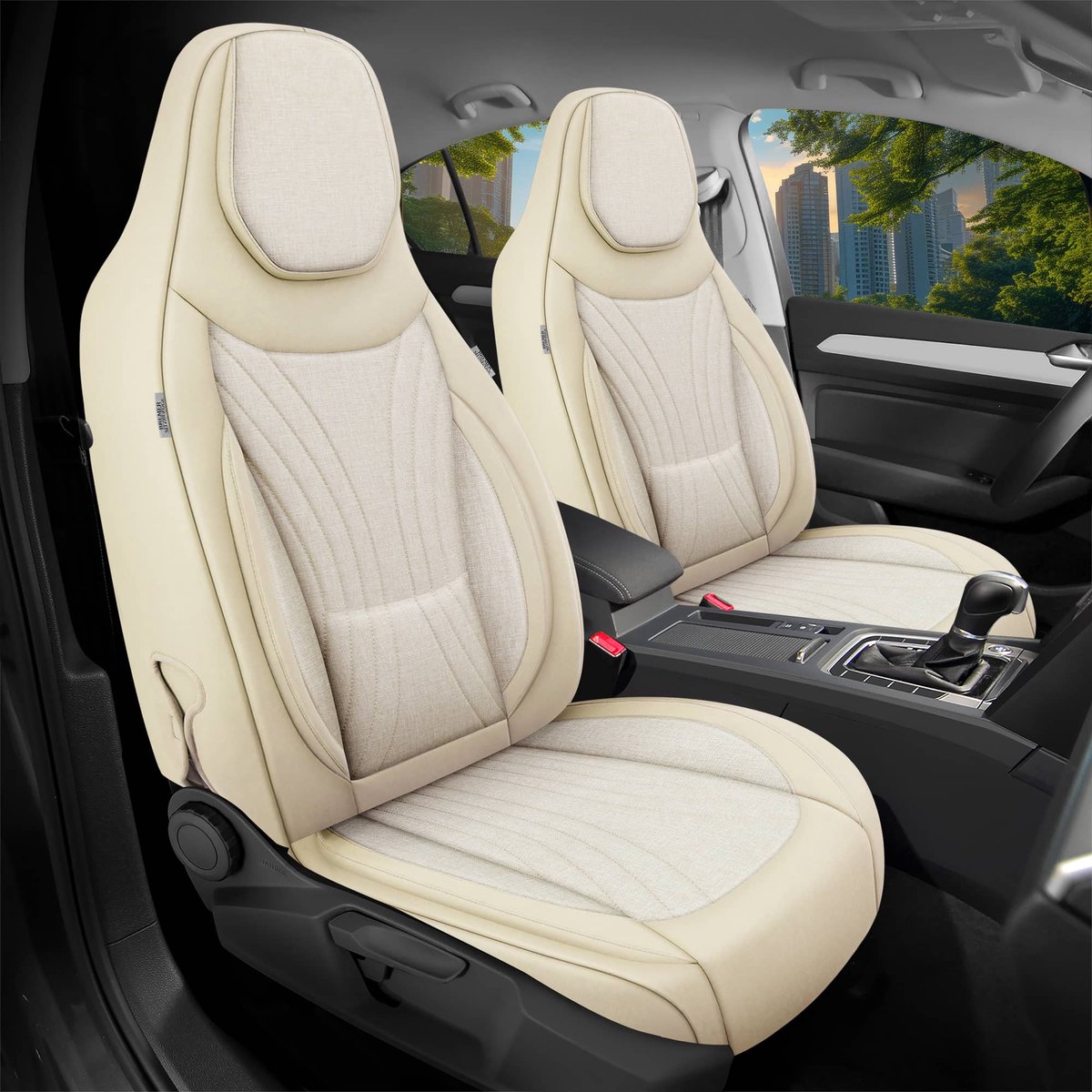Autostoelhoezen voor Suzuki Swace Bj ab 2020 – Stoelhoezen voor bestuurder en passagier in Beige