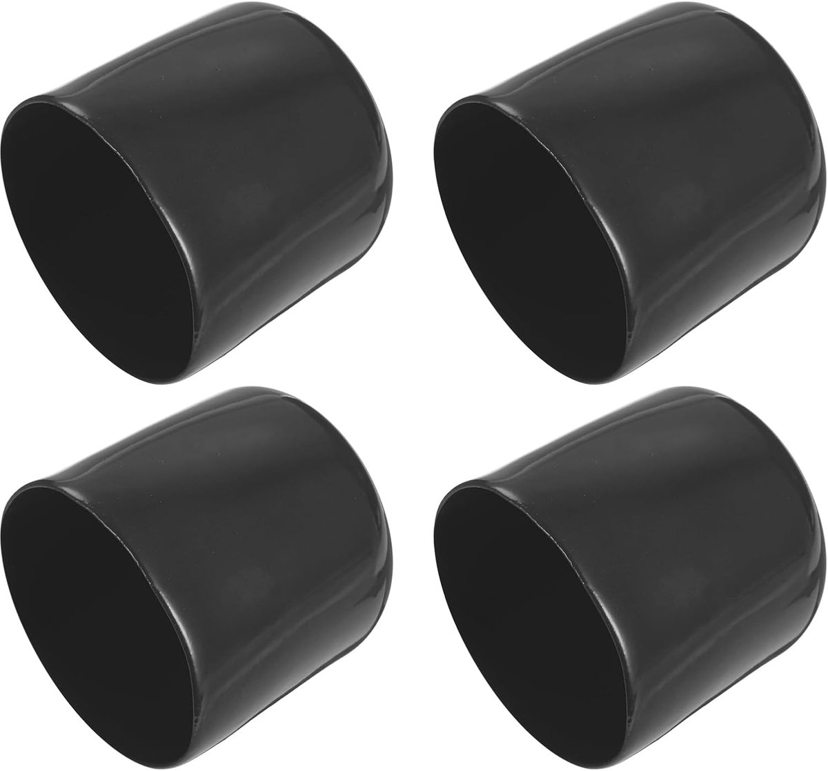 40 mm vinyl rubberen eindkappen, verpakking van 4 flexibele boutschroefafdekkingen, doppen ronde draadbeschermkappen voor metalen buisstangbouten, zwart
