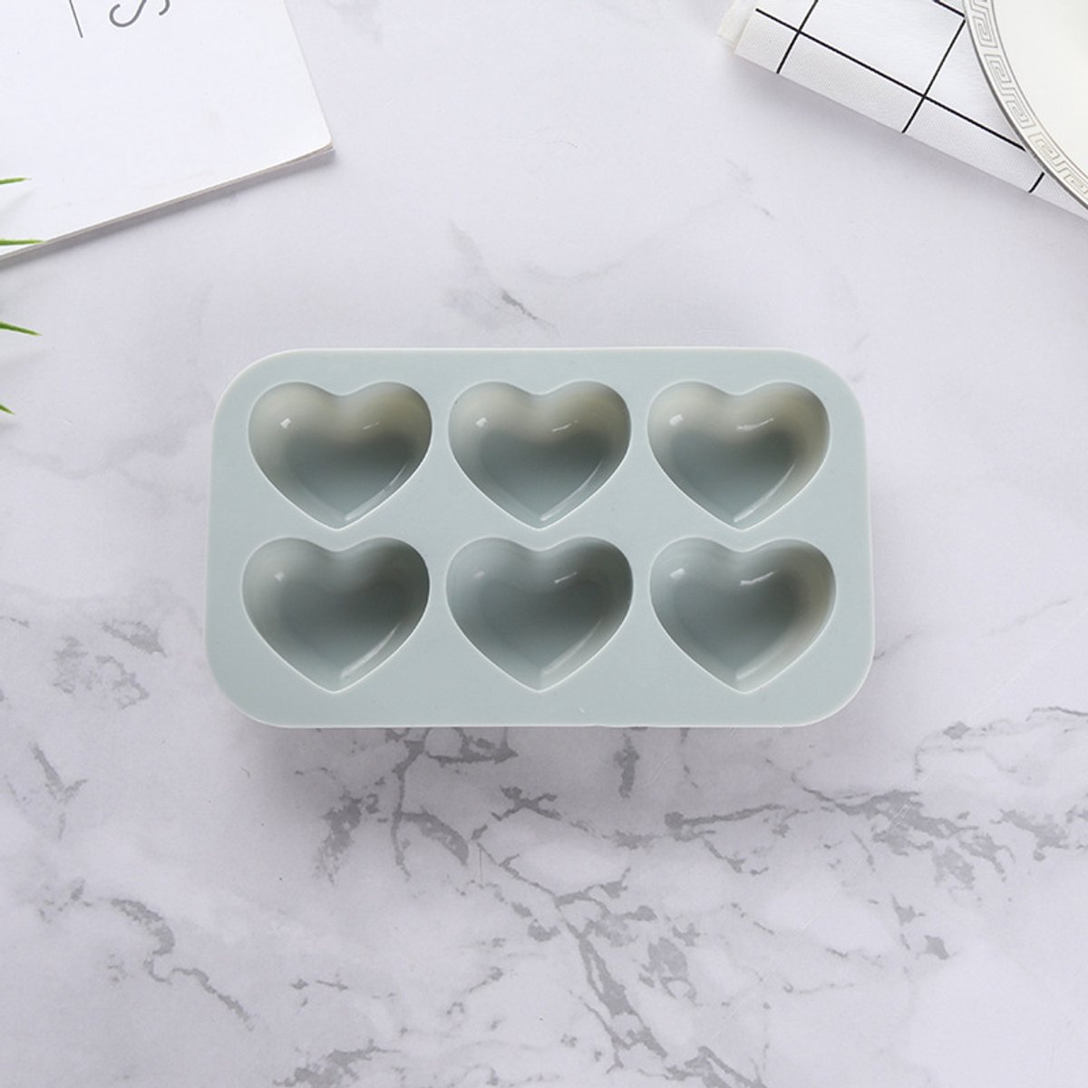 2-delige hartvormige siliconen bakvormenset – Herbruikbare bakvormen, geschikt voor het maken van muffins, chocolade, enz., bakaccessoires,grijs
