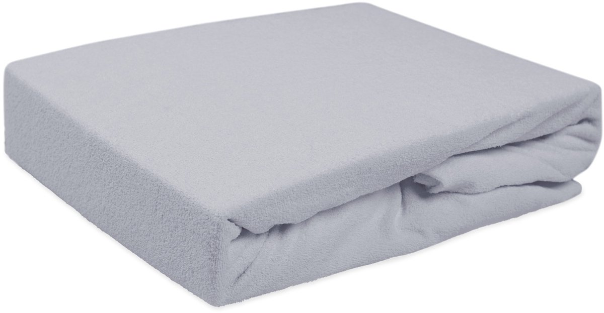 Darymex Frotte Hoeslaken 200x220 cm - Met Elastiek Rondom - Lichtgrijs - Extra Zware Kwaliteit