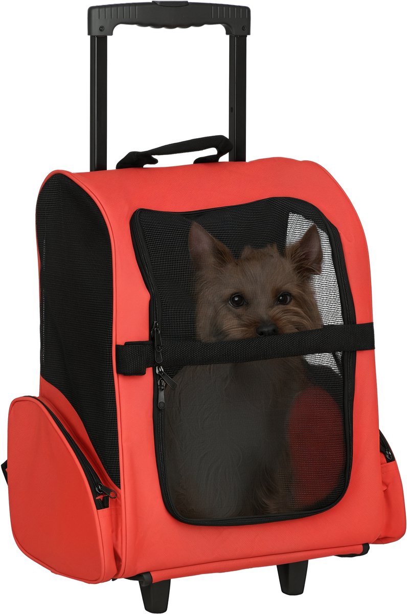 PawHut-Dierendraagtas-Stof-42x25x55cm-Rood