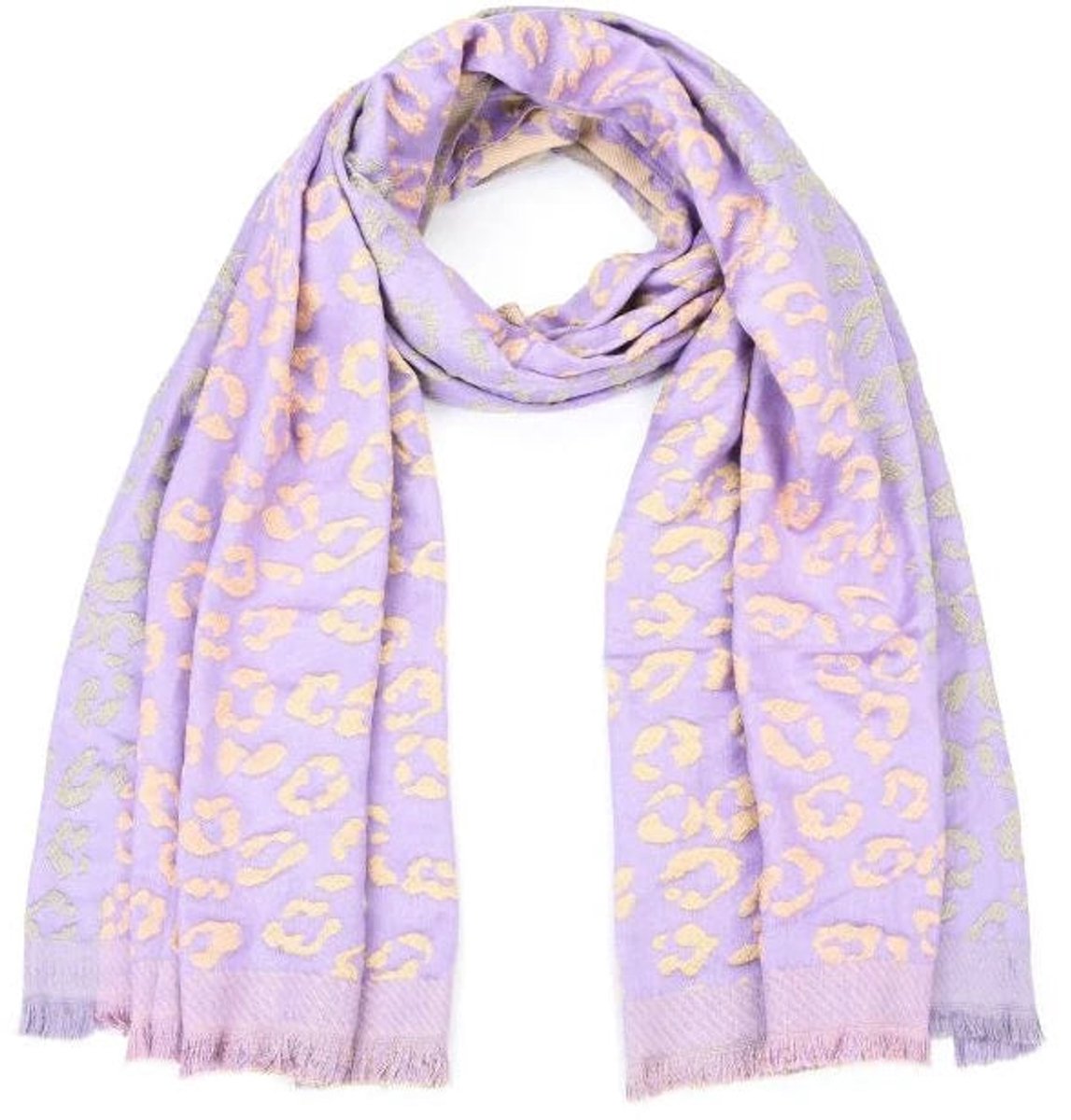 Sunset Fashion Sjaal Dierenprint paars 180x65cm