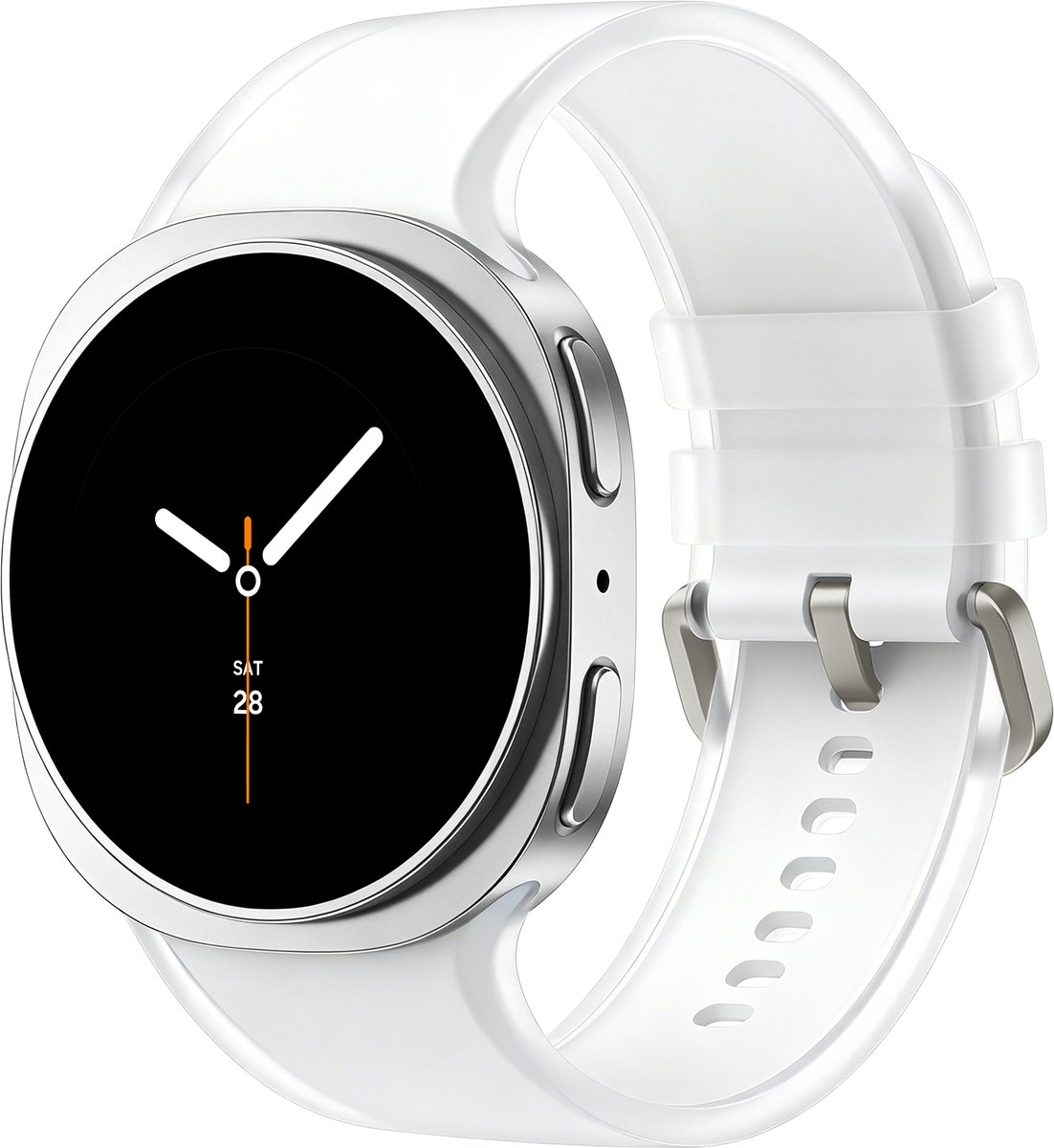 Stravo Transparant Jelly Siliconen Sport Bandje – Geschikt voor Samsung Galaxy Watch 9 40mm / 44mm & Galaxy Watch 8 40mm / 44mm / Watch 8 Classic 46mm – S/M – Wit