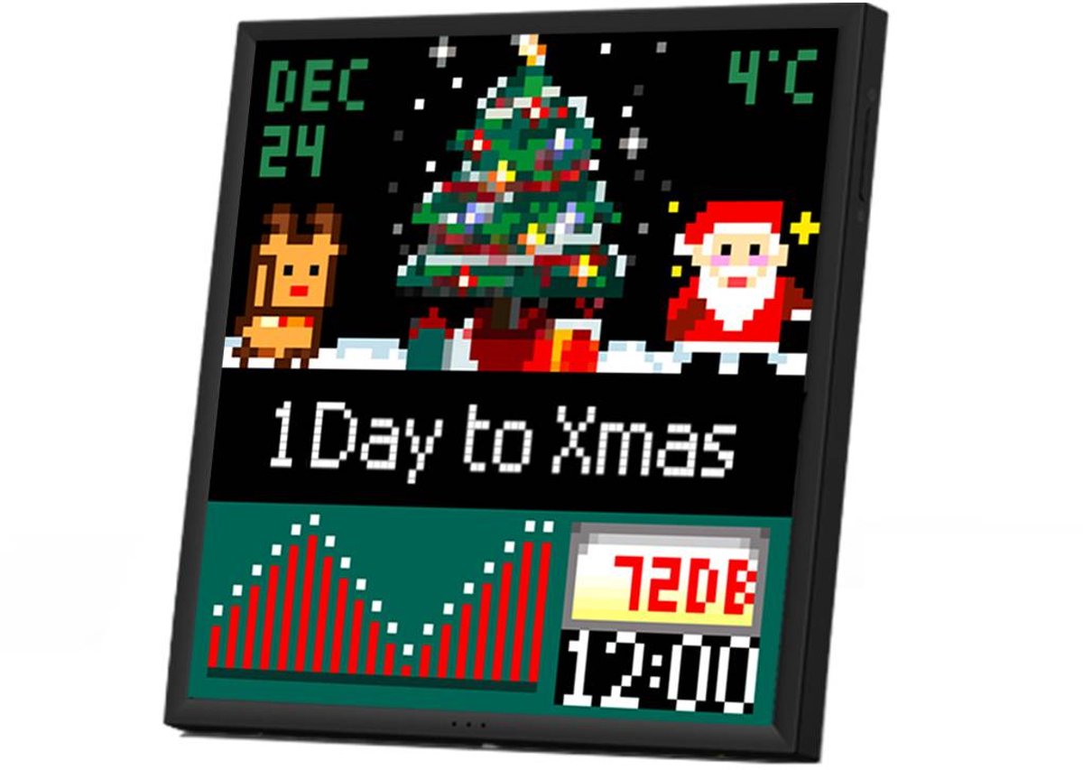 Divoom Pixoo-64 II WiFi Pixel Art Display – 10,3 inch 64×64 LED Smart Scherm met Social Media Teller – Zwart