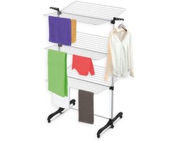 Droogtoren - Wasrek Vliering - Kleding Drogen - 36 Meter Drooglengte - 77x73x140 cm - Wit