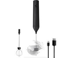 Elektrische Melkopschuimer - Koffie Frother Blender - Dranken Bereiden - Type C Oplaadbaar - 150 Grams - Zwart