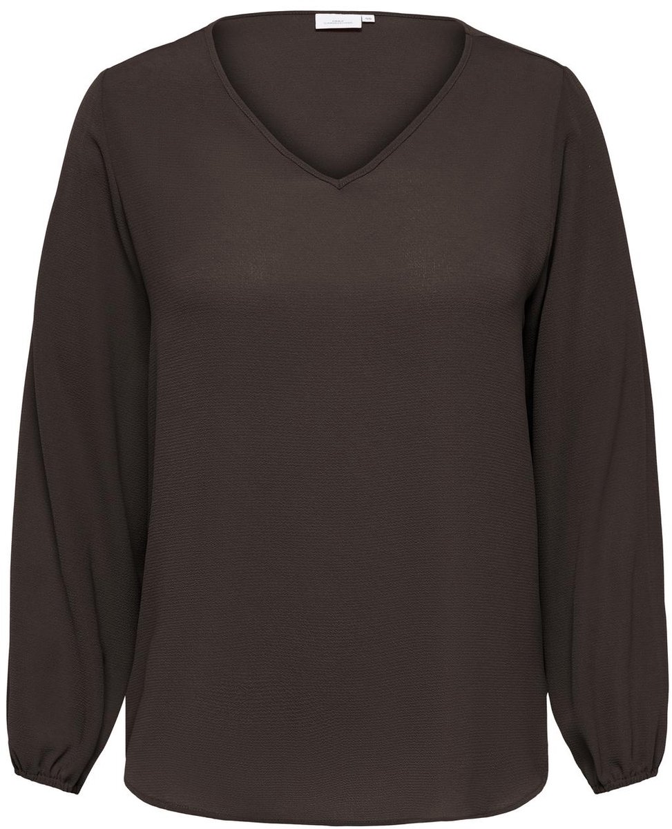 ONLY CARMAKOMA - CARVICA L/S V-NECK TOP WVN NOOS Dames Blouse