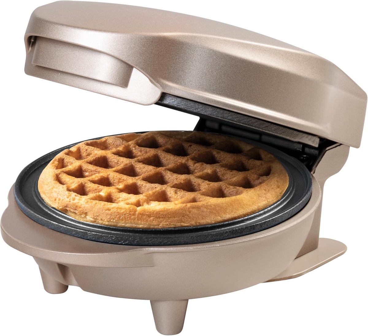 Mini Wafelijzer Wafelmaker Antiaanbaklaag Compact Voor Klassieke Mini Wafels Kinderfeestjes Familiefeest Lichtbeige