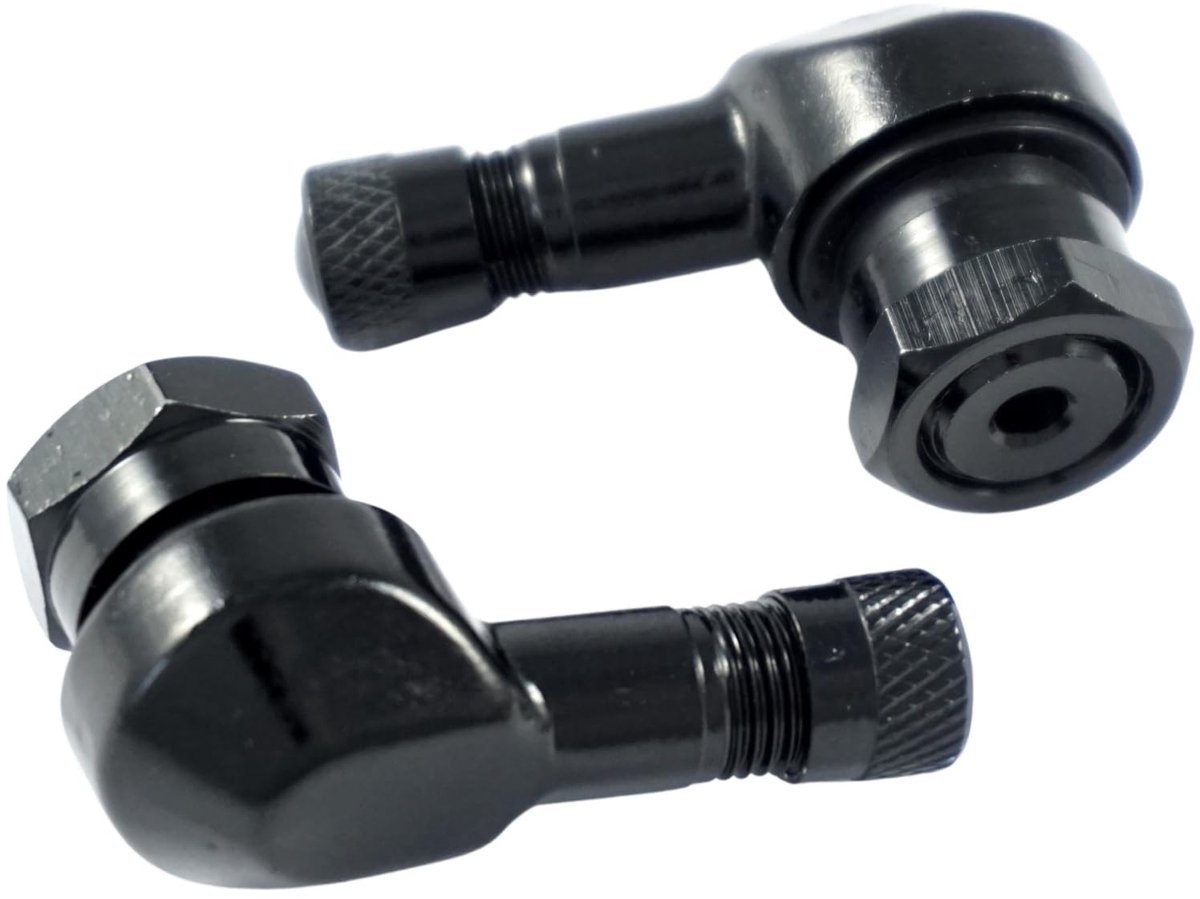 2 x motorfiets aluminium hoekventiel zwart 11,3 mm ventielen hoekventiel ventiel
