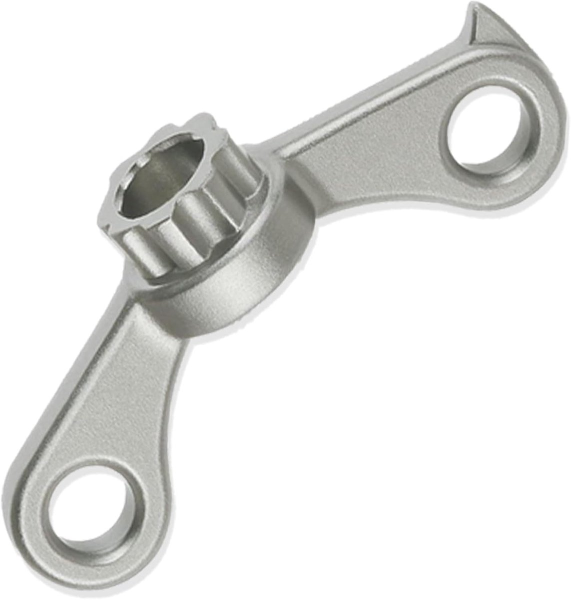 2-in-1 fiets cranktrekker voor Shimano HollowTech II, verchroomd, demontage en installatie van crankafdekkingen met haken
