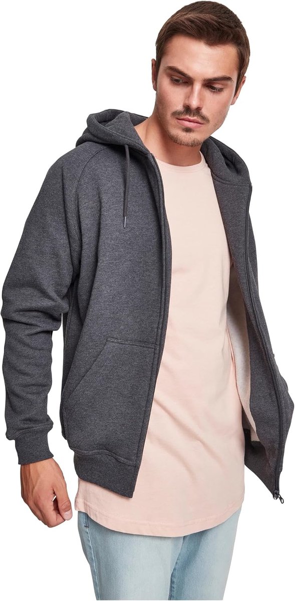 Classics Blank Zip Hoody Vest met capuchon zwart Basics, Street wear