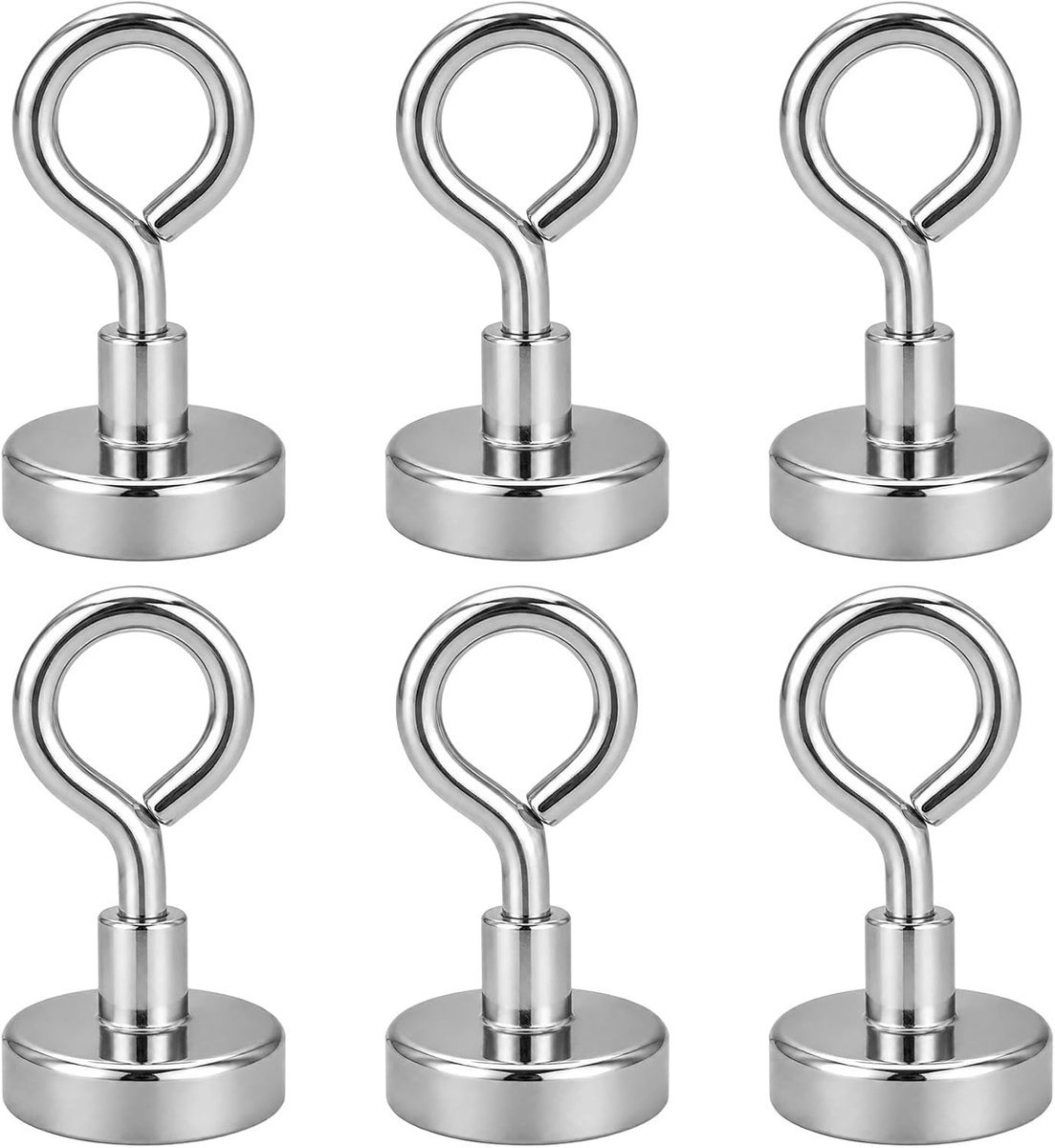 6 stuks magneethaken, extra sterk voor huishouden, keuken, werkplaats of kantoor, herbruikbare magnetische haken, magneet met haken, sterke magneten met haken, magnetische haken voor eenvoudig