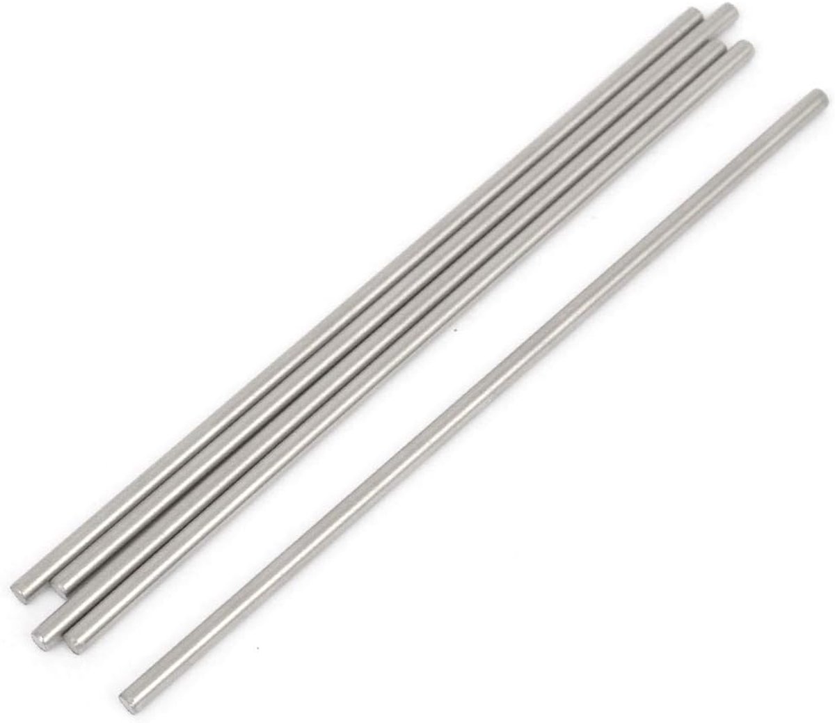 sourcing map 5 stuks RC vliegtuig roestvrij staal metaal ronde staaf staaf Axles Bar 3 mm x 120 mm de