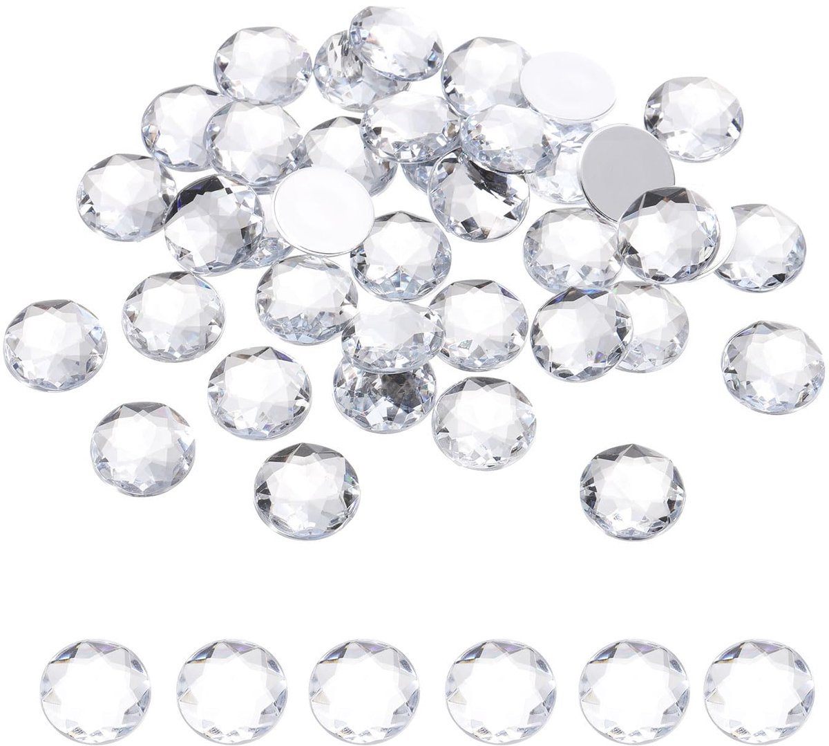 Acryl strass kristallen met platte achterkant 16 mm witte strassteentjes voor handwerk, kleding, schoenen, decoratie, doe-het-zelf, geschenken