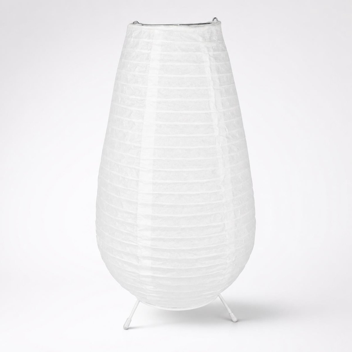 Rijstpapier Tafellamp Ovaal - Draadloze Sfeerlamp Wit - 25 cm - Batterij