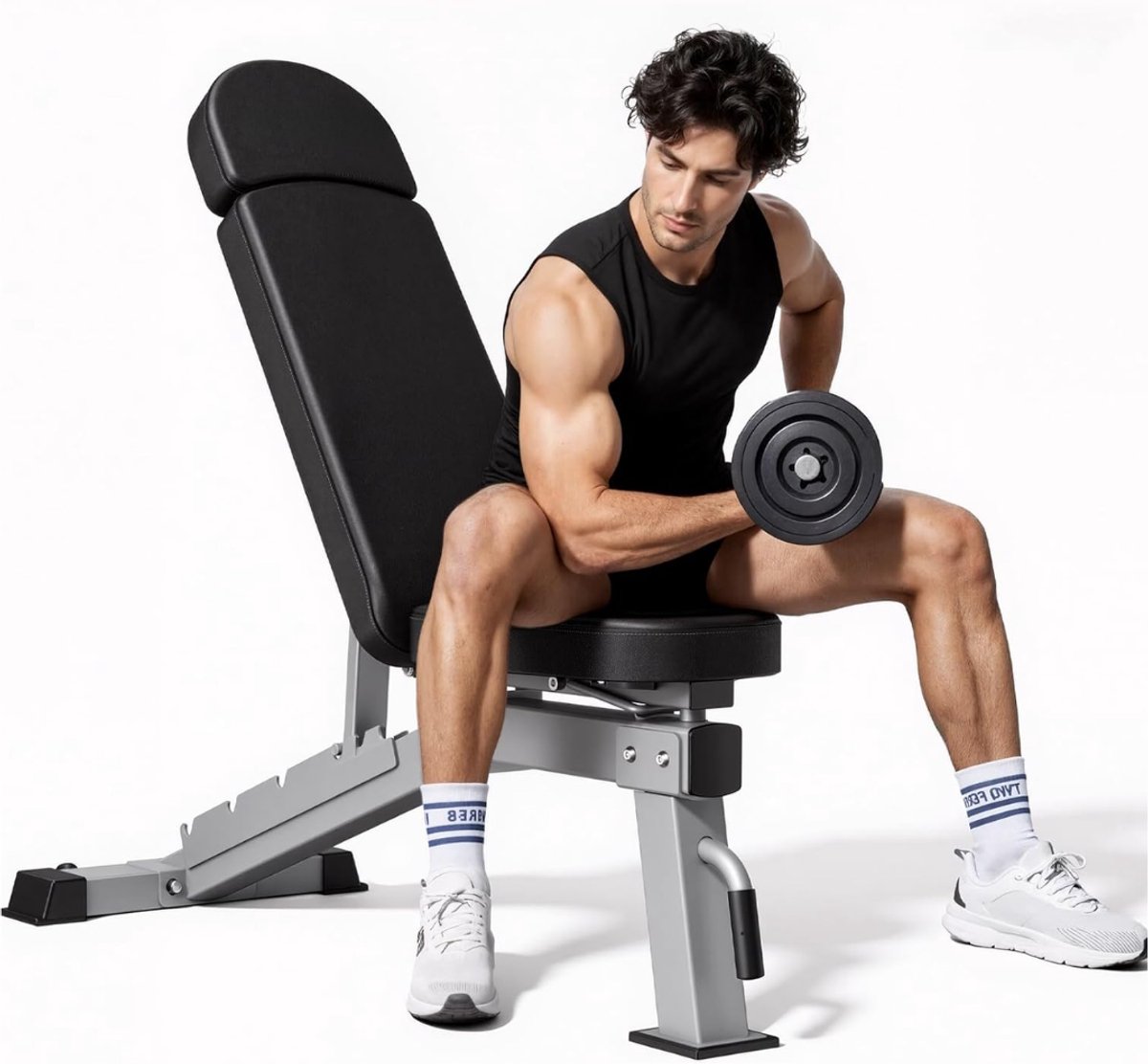 ApexArte® Fitnessbank - Halterbank - Trainingsbank - Zwart