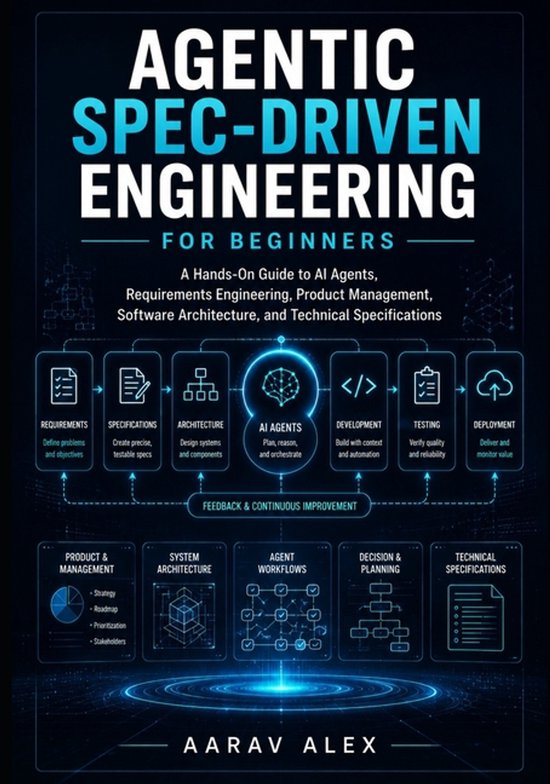 Couverture du livre pour Agentic Spec-Driven Engineering pour Débutants, avec 'AI Agents' au centre.