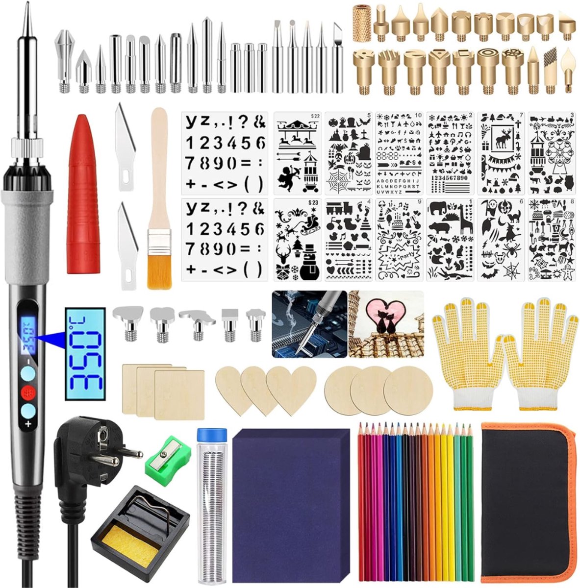 ZRNS® Houtbrander Set - Pyrografie Machine - Soldeerbout - Hobby & Professionals - 80 W - 108-delig