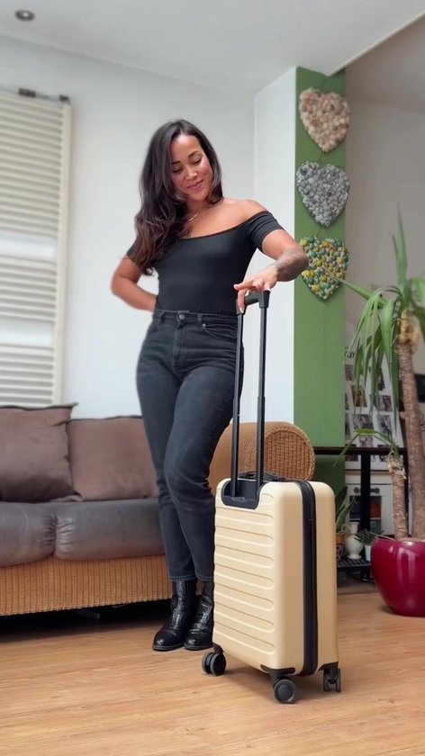 NOHRD Handbagage Koffer - 38 L - Zwart - Reiskoffer - 55x35x20 cm - Trolley - Lichtgewicht - Incl. Slot