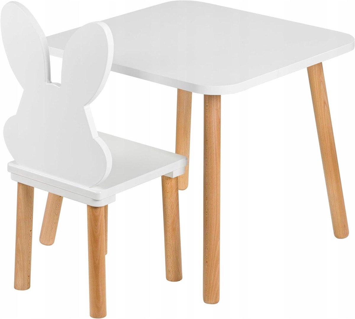 Kinderstoel Houten Stoel - Kindertafel Stoel - Spelen en Leren - Robuuste Constructie - 27 cm zithoogte - Natuurlijk Hout