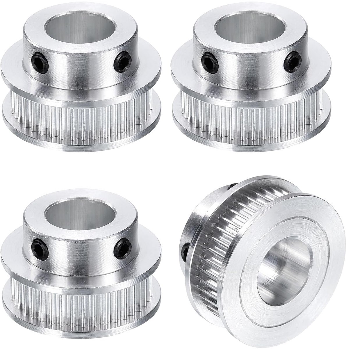 4 stuks GT-2 40T riemschijf synchroon wiel 12 mm boring aluminium tandriemschijf 40 tanden geschikt voor 6 mm brede tandriemen voor 3D-printer CNC-machine