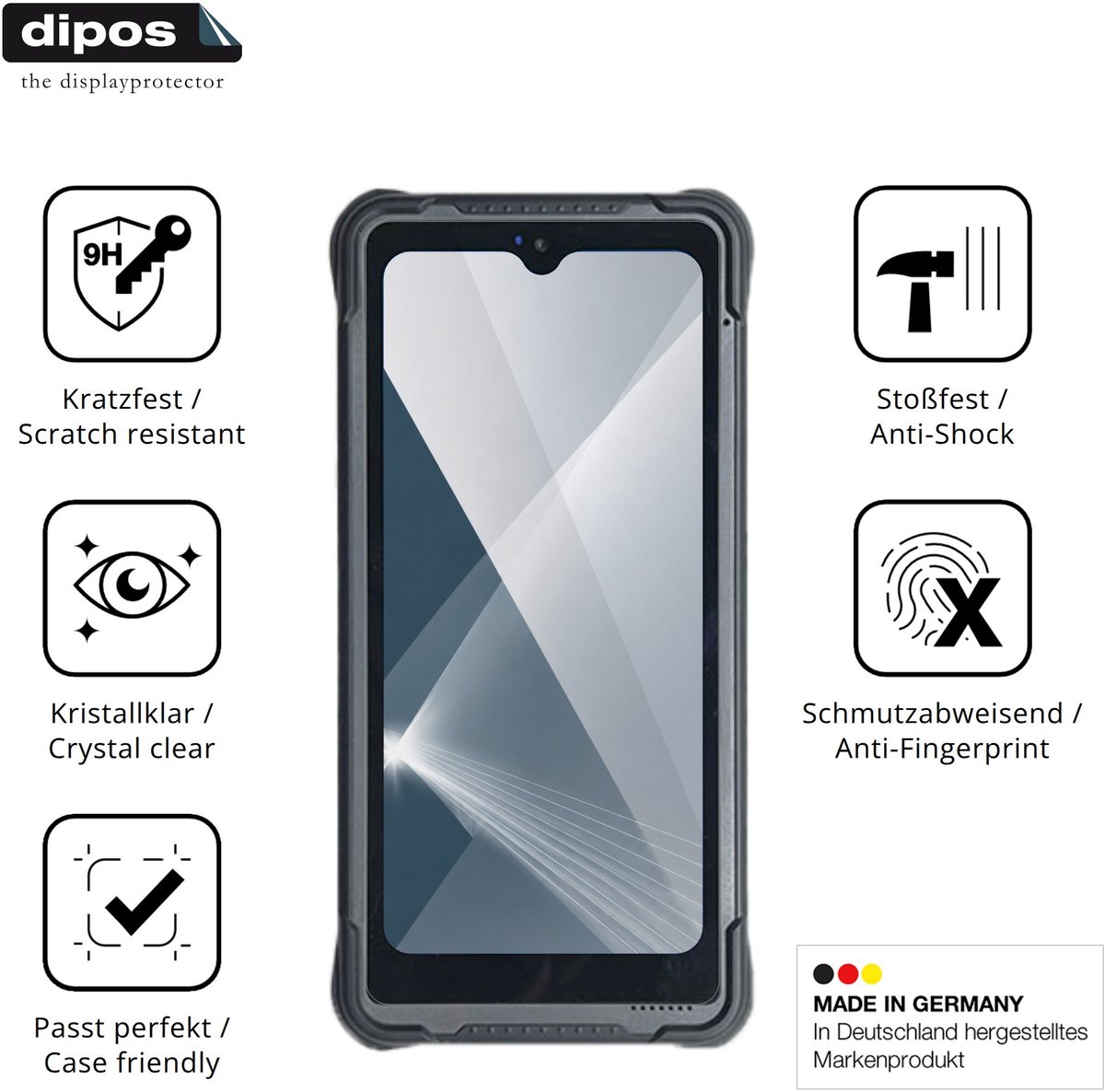 dipos – 2x Pantserfolie geschikt voor Conker NS65 | 9H Screenprotector