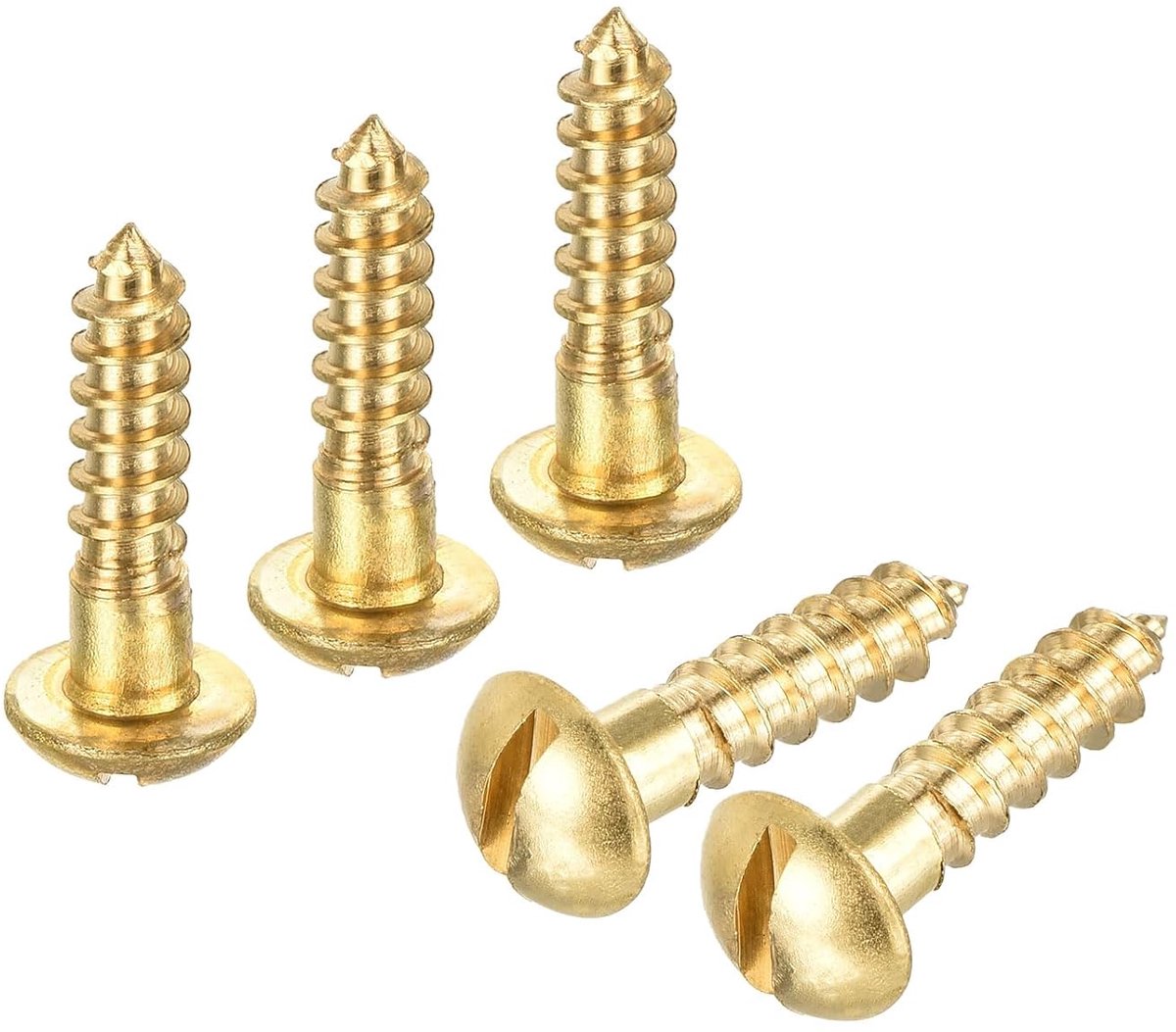 Houten schroeven, M4 x 16 mm, ronde kop, koperen sleuf, zelftappend, voor doe-het-zelf houtbewerking, huishouden, industrie, 20 stuks