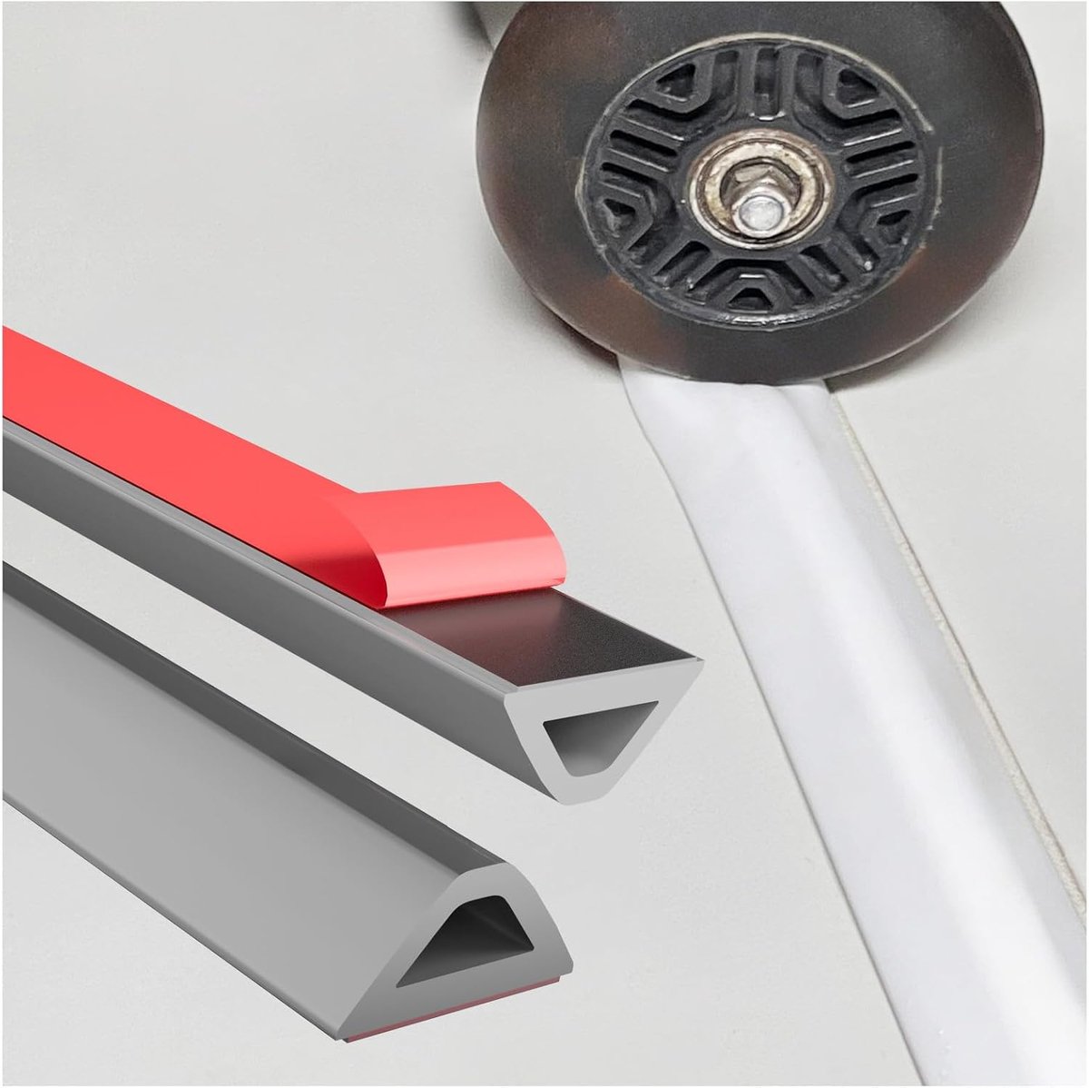 Waterstrip voor douche, zelfklevend, 100 cm, flexibele siliconen, waterdicht, geschikt voor rolstoelen, snel te installeren, eenvoudig op maat te snijden