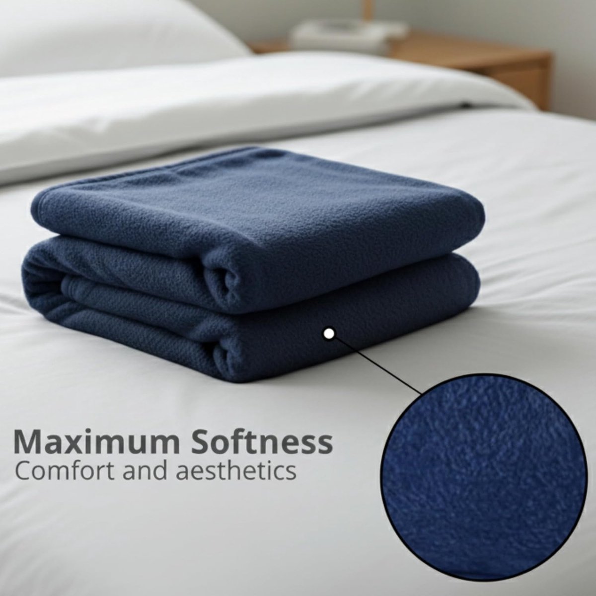 Anti-Pilling Fleece Deken voor Bank & Reizen (130x160 cm) + Herbruikbare Handwarmer | Dikke Thermische Plaid met Draaglus | Warme Winterdeken voor Buiten (Blauw)