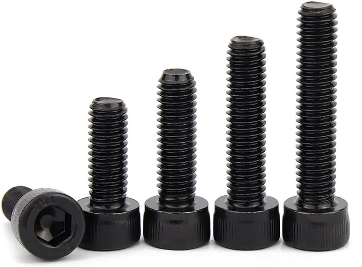 12.9 Grade Legering Staal Hex Socket Cap Schroeven Schroef Zwart Inbusbout Machineschroeven M6×55mm,5 pcs