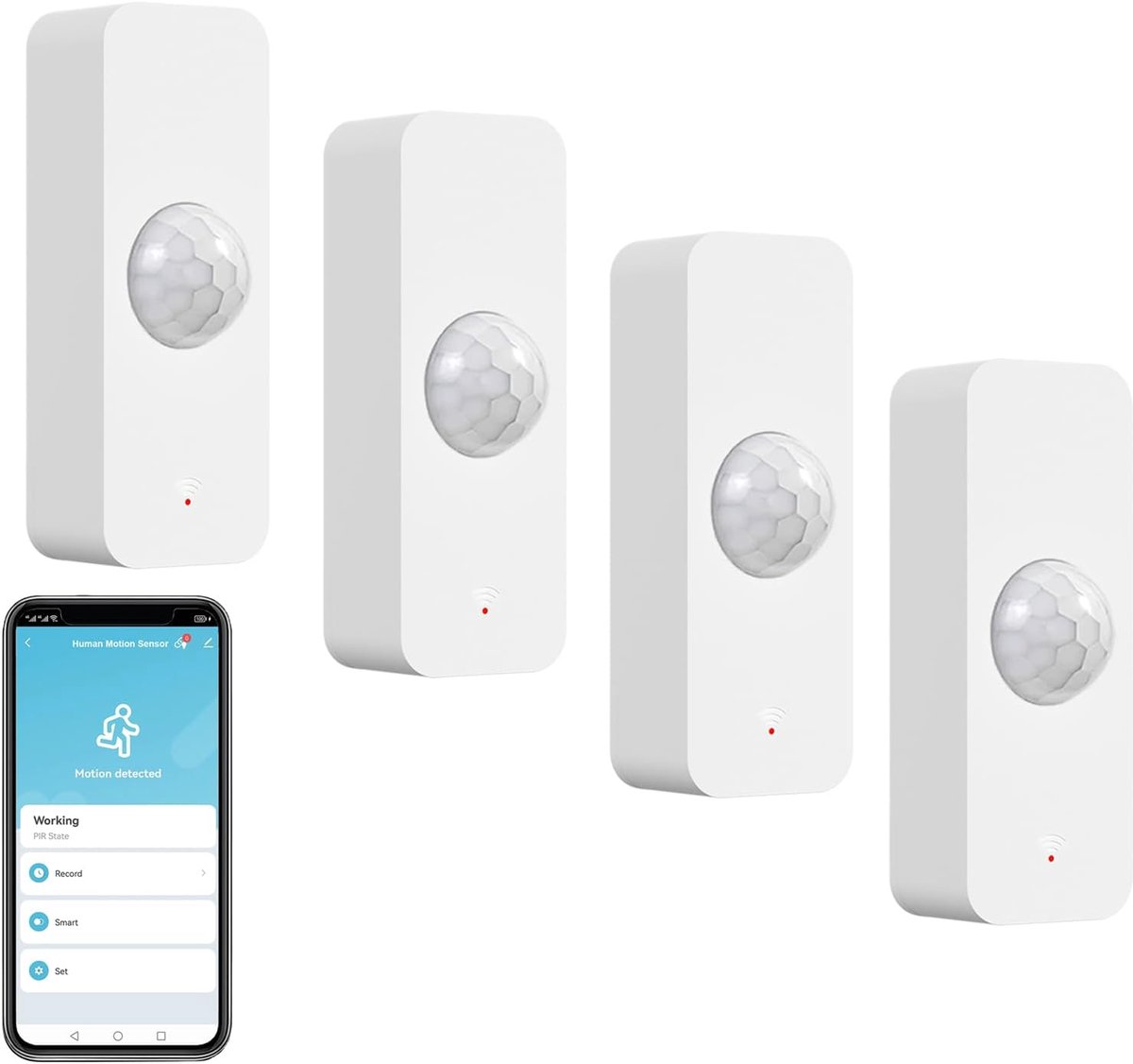 Smart Bewegingssensor, intelligente bewegingsmelder voor thuisveiligheid, draadloze bewegingssensor met afstandsbediening bewakingsapp, spraakopdracht compatibel met Alexa. ZigBee Hub Required.