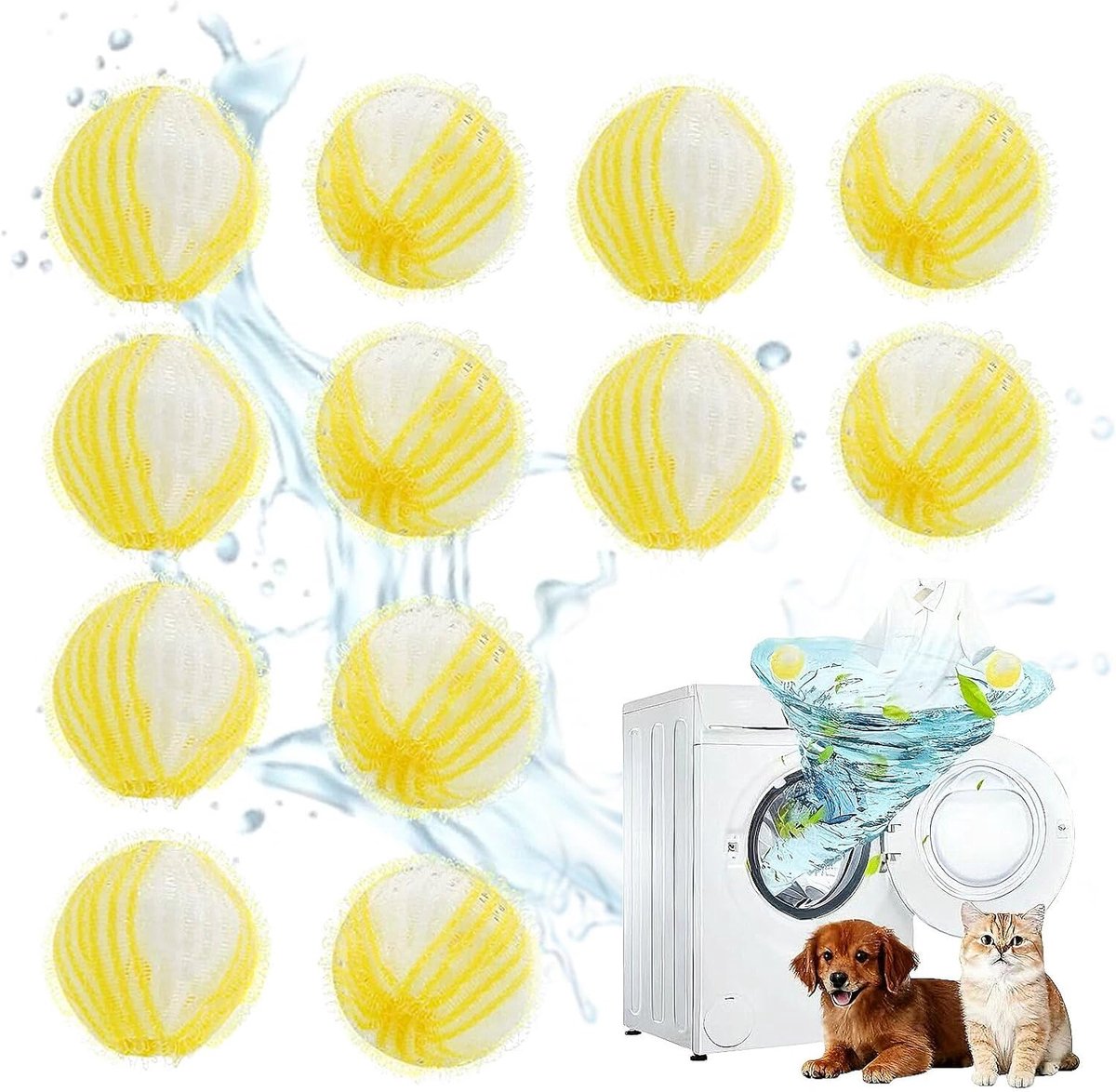 8 stuks dierenhaarverwijderaar wasmachine, herbruikbare pluisballen, wasmachine, voor het verwijderen van dierenharen (8)