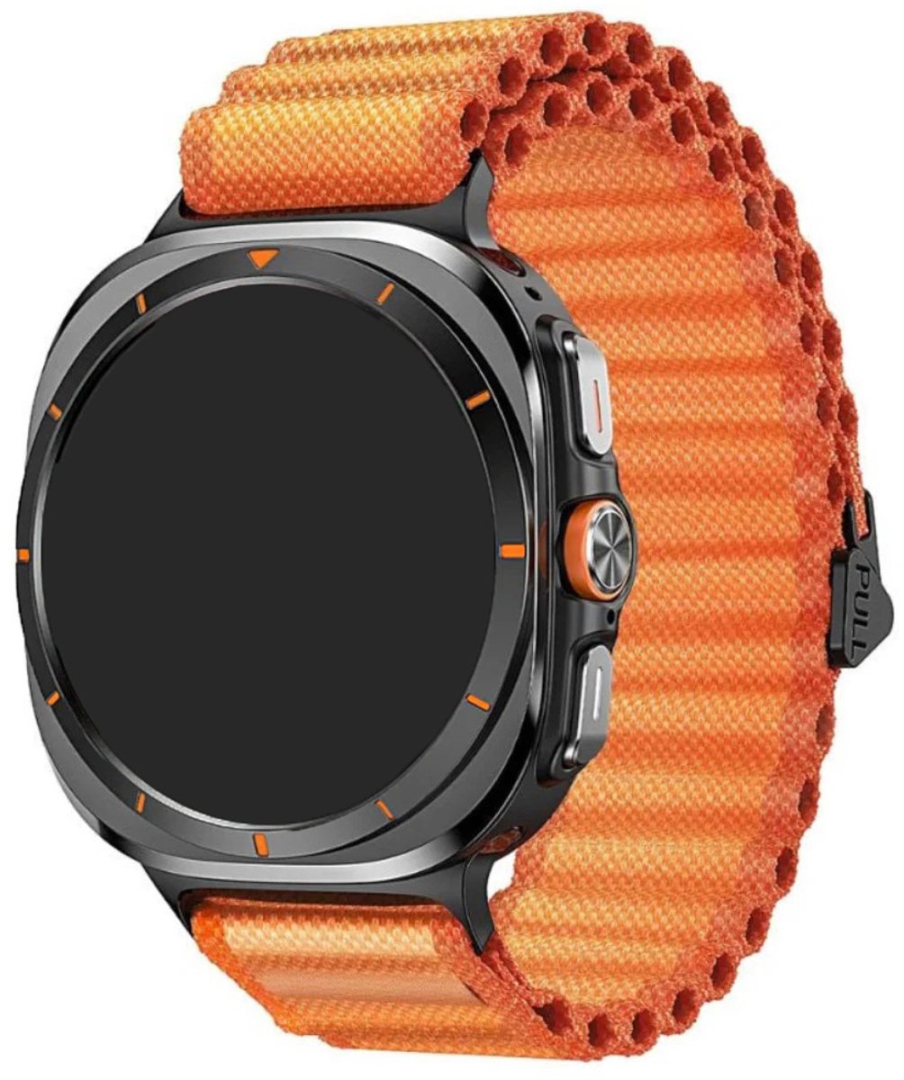 Stravo Outdoor Nylon Trail Loop Bandje – Geschikt voor Samsung Galaxy Watch Ultra 47mm (2024/2025) / Ultra 2 47mm (2026) – Verstelbaar Sport Horlogebandje – Oranje