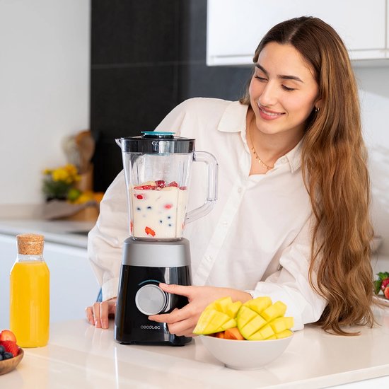 1300 W blender voor op het aanrecht - Power Black Titanium 1300Max - mengkan van 1,5 liter met 4 Black Titanium-messen - 2 snelheden & ijs-crush-functie — afbeelding 2